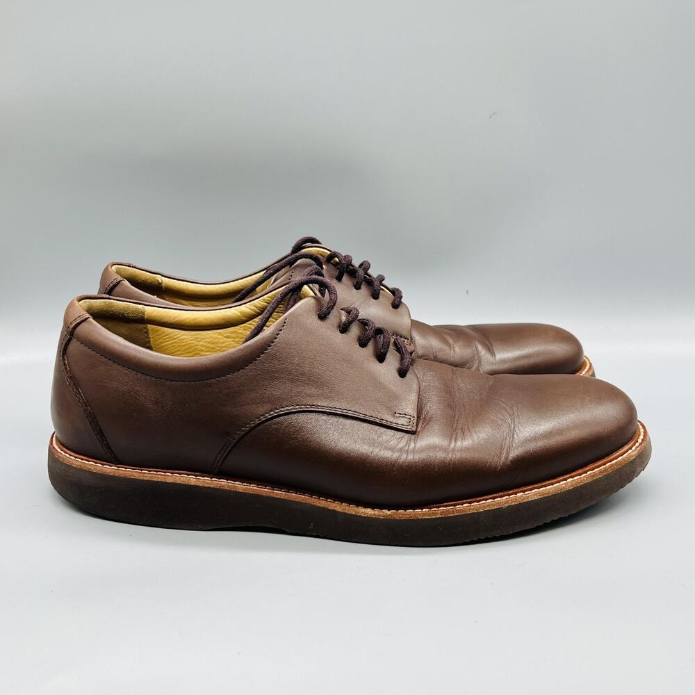 Samuel Hubbard Shoes Mens 11.5 Brown Leather Lace Up Casual Sneakers Comfort
